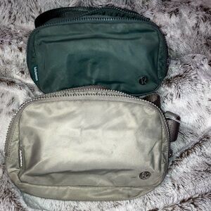 lululemon athletica sling Bag Green and Tan Bag Duo